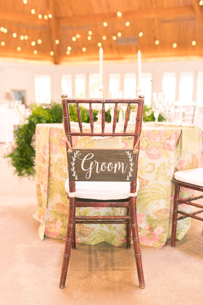 Reception Details of Sweetheart table for a summer garden wedding Airlie in Warrenton Virginia