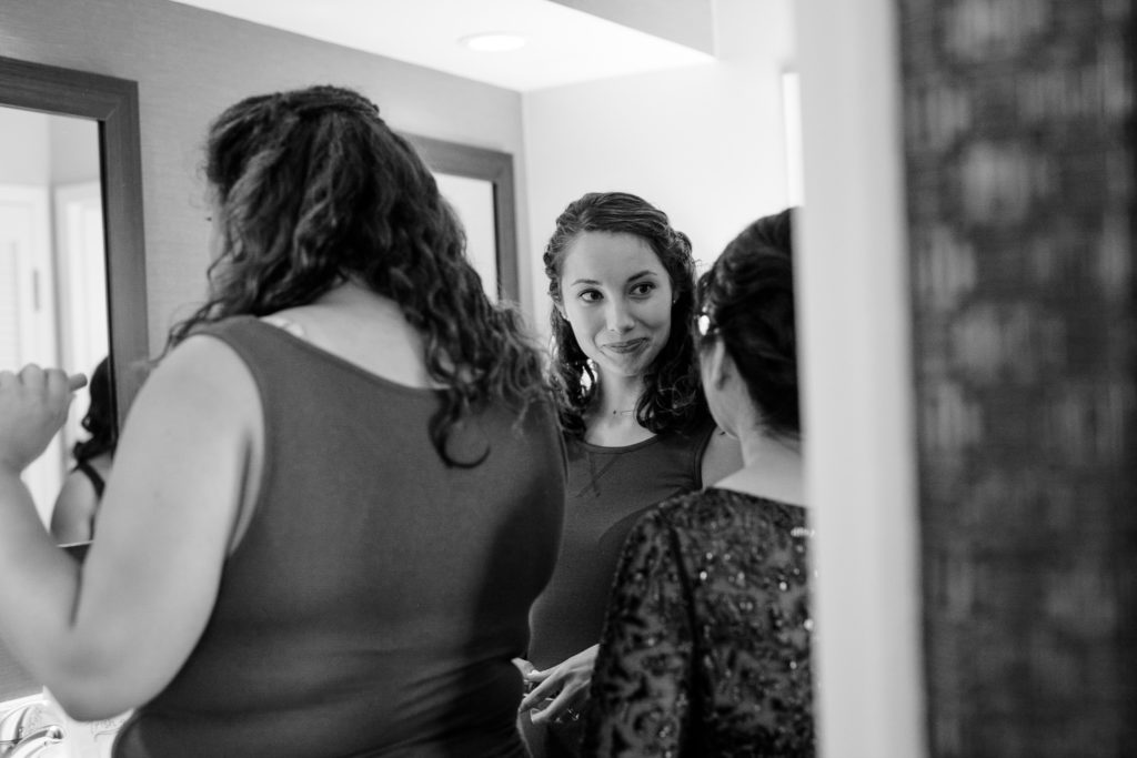 bridesmaids getting ready for a summer Frederick Maryland Wedding