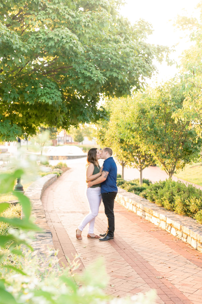 downtown Frederick sunrise summer engagement session