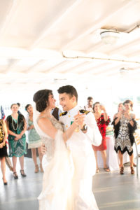 Yacht Wedding in Annapolis Maryland in August for a 1920's themed wedding. First Dance