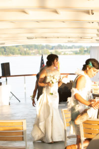 Yacht Wedding in Annapolis Maryland in August for a 1920's themed wedding. Reception fun