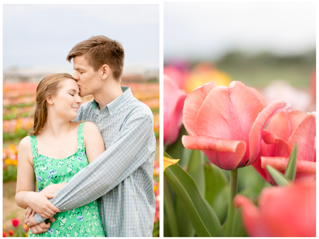 A Spring Engagement Session at Burnside Farms Tulip Field in Nokesville Virginia