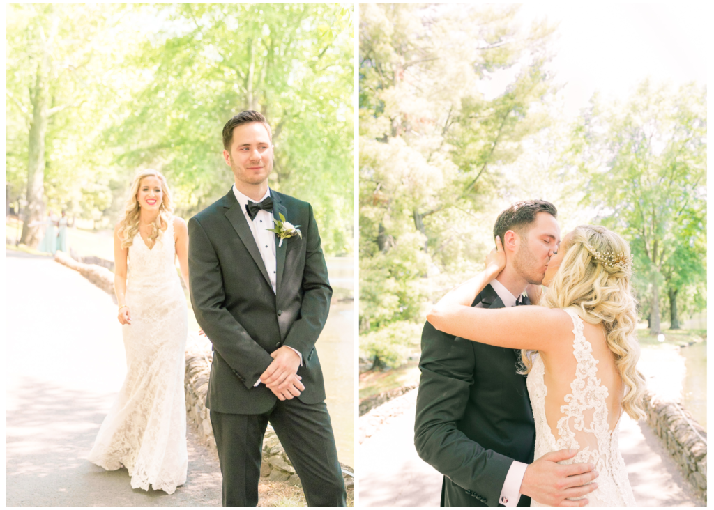 A Spring Wedding at Airlie in Virginia with a First look on the spanish steps