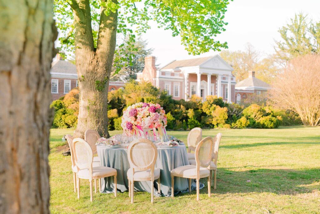 A beautiful reception is photographed by Maryland Wedding Photographer at Whitehall